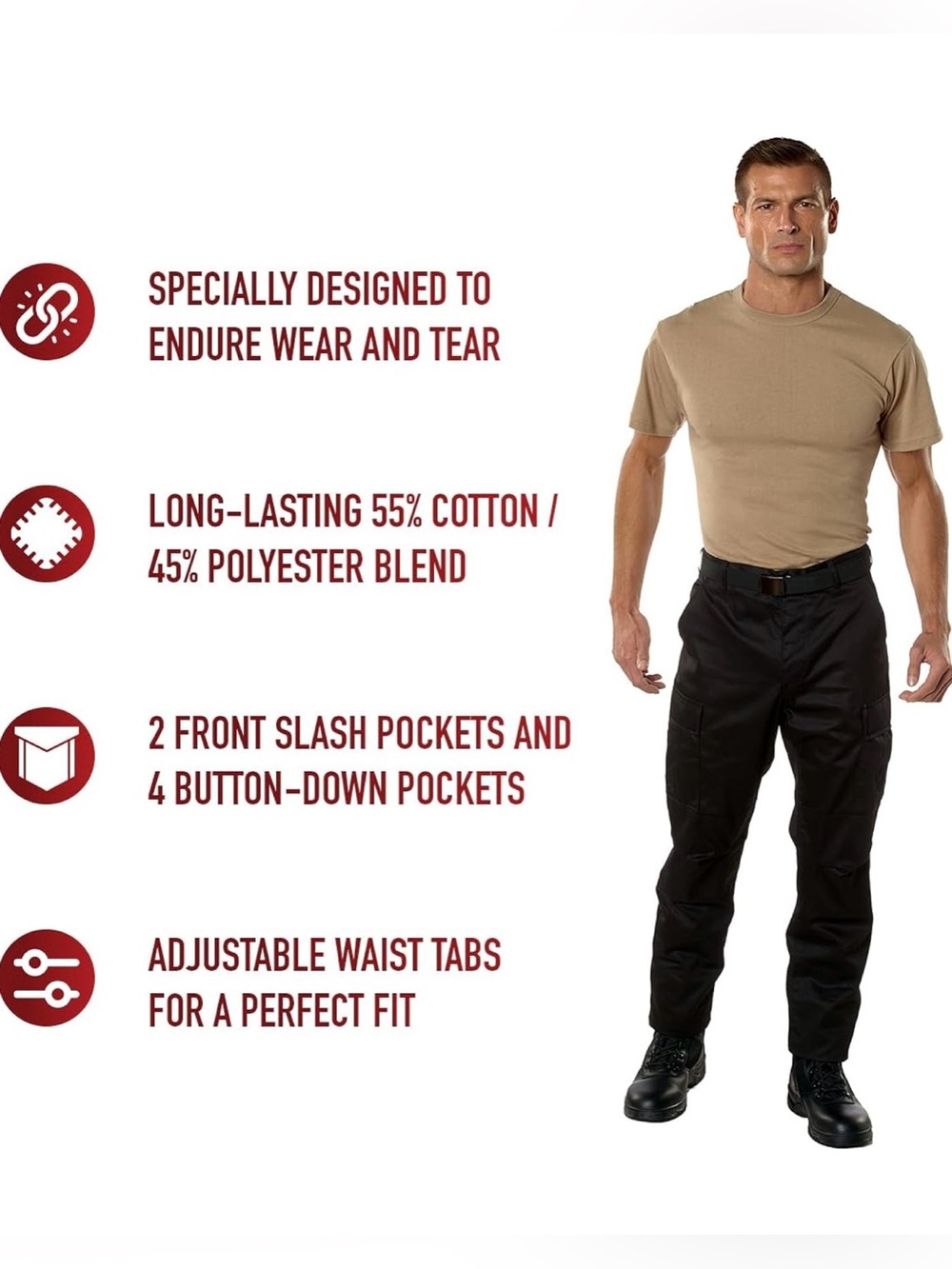 Rothco Tactile BDU Pants NEW WITH TAGS in black